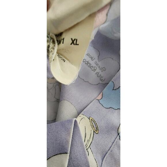 Nurse Vet Tech Dental Scrub V-Neck Top Precious Moments Lilac Purple Angels XL - Picture 11 of 11